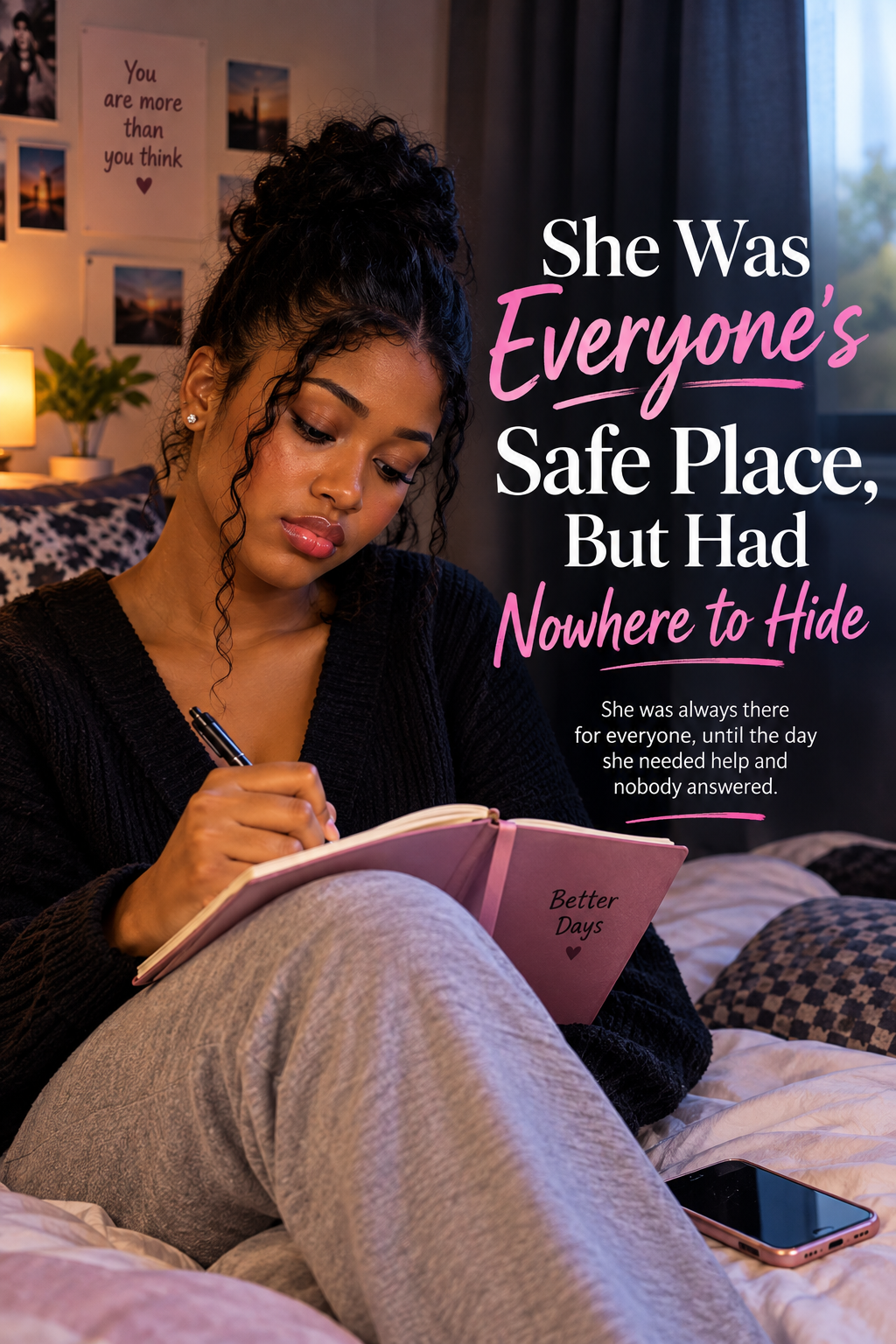 SHE WAS EVERYONE'S SAFE PLACE, BUT HAD NOWHERE TO HIDE.